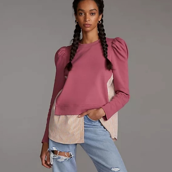 Anthropologie Tops - Anthropologie Maeve Layered Tunic Sweatshirt
